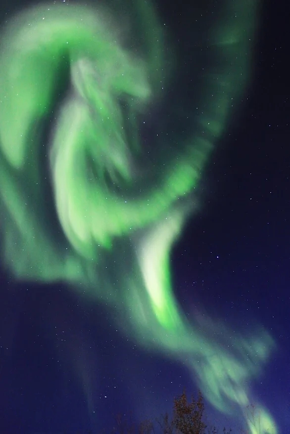 aurora boreal verde en noruega