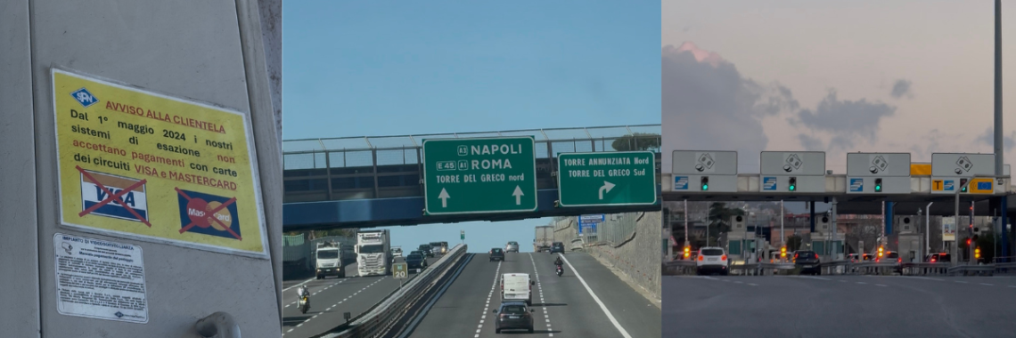 Roma a Sorrento en auto peaje de Napoles